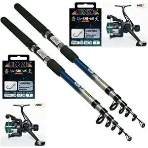 Angel Forellenset set Forelle 2 x Rute 2 x Rolle 2 x Schnur und 20 Haken