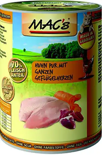 Macs-Katzenfutter MACs MAC´s Huhn und Geflügelherzen 6 x 400g
