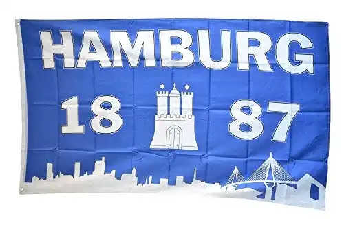 HSV-Fahne Flaggenfritze Fahne/Flagge Hamburg 1887 Silhouette