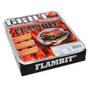 Einweggrill Flambit To go, mit Anzüghilfe, Holzkohle, Aluschale