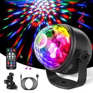 Discokugel Kinder Gritin Discokugel LED, 15 Farben RGBP, 360°