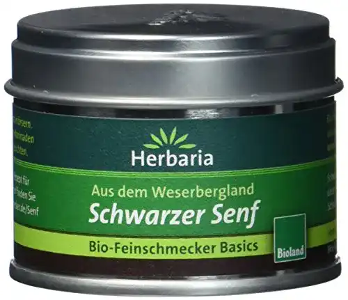 Senfkörner Herbaria Schwarzer Senf, 1er Pack (1 x 40 g Dose)