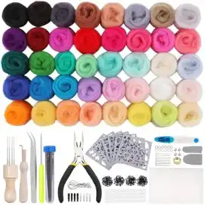 Filzwolle KA MAI KA Nadelfilz Set, Trockenfilzen Set mit 40 Farben