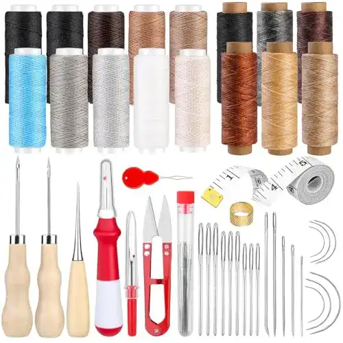 Ledernadel Kuppt 46 Stücke Leder Nähen Set, Leder Werkzeuge Set