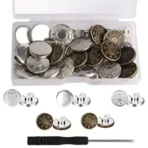 Jeansknöpfe AIEX 20 Sets 17mm Jean Buttons, Bronze, Silber