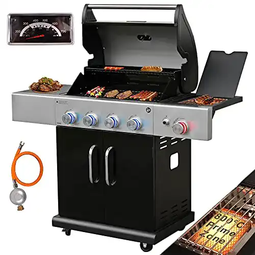 Gasgrill 4 Brenner Vaiko Gasgrill 4 Edelstahl Brenner 800°C Infrarot