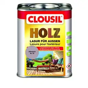 Holzlasur grau CLOU, für außen silbergrau Nr. 22, 0.75L