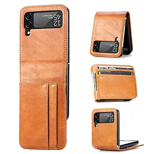 Samsung-Galaxy-Z-Flip-3-Hülle ZCDAYE, Premium PU Leder