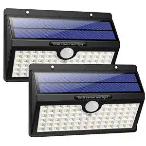 Solar-Wandleuchte außen HETP, 2 Stück, 78 LED, 180°, 3 Modi