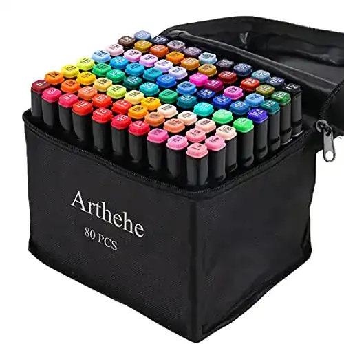 Alkoholmarker ARTHEHE 80 Farben Graffiti Stifte, Twin Tip Marker