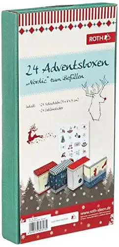 Adventskalender zum Befüllen Roth 24 Adventsboxen Nordic