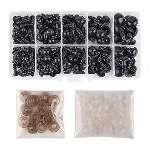 Sicherheitsaugen KUUQA 150 Stück 6-12mm Kunststoff Set