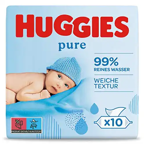 Feuchttücher Huggies Pure, sensitive Baby-, 10 x 56 Tücher