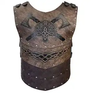 Wikinger-Rüstung HiiFeuer Wikinger Kunstleder Geprägter Helm
