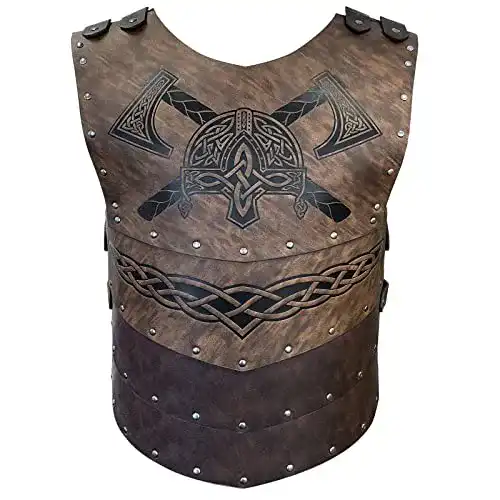 Wikinger-Rüstung HiiFeuer Wikinger Kunstleder Geprägter Helm