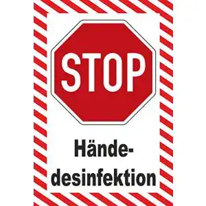 Hände-desinfizieren-Schild MK-Schilder Aufkleber 15x10cm