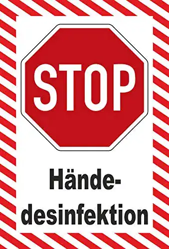 Hände-desinfizieren-Schild MK-Schilder Aufkleber 15x10cm