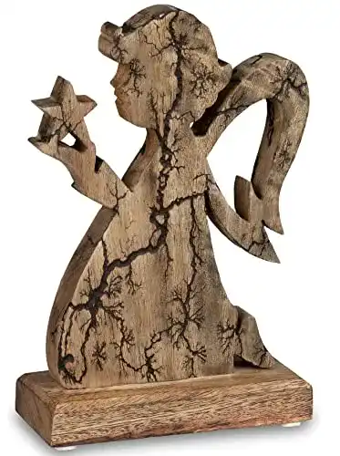 Engel aus Holz dekojohnson Weihnachtsengel aus Mango-Holz