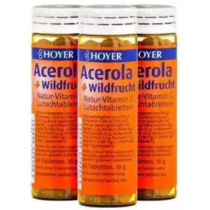 Vitamin-C-Lutschtabletten hoyer Acerola & Wildfrucht, 3 x 30g