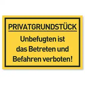 Verbotsschilder Gentle North Privatgrundstück Schilder, 30×20 cm