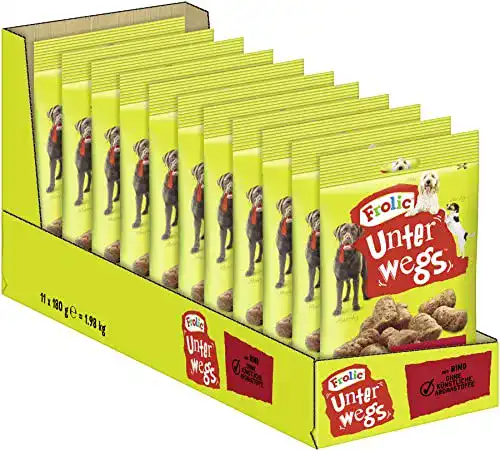 Frolic-Hundefutter Frolic Hundesnacks Hundeleckerli Unterwegs