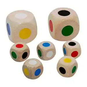 Farbwürfel GICO Set aus Holz Sortiment 2 x 30 mm u. 5 x 16 mm