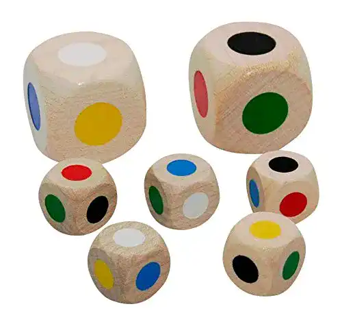 Farbwürfel GICO Set aus Holz Sortiment 2 x 30 mm u. 5 x 16 mm