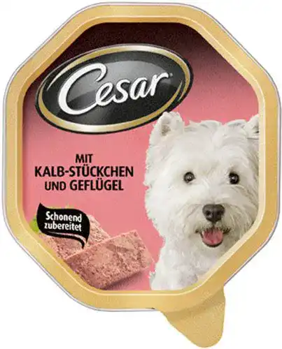 Hunde-Nassfutter Cesar Klassiker, Kalb & Geflügel, 24 x 150 g