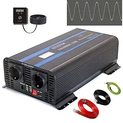 Wechselrichter 1.500 W ERAYAK mit LCD-Fernbedienung