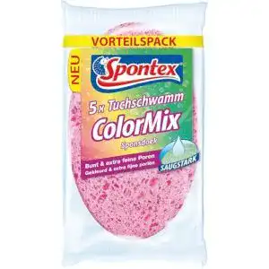 Spülschwamm Spontex Tuchschwamm Color Mix, 5er