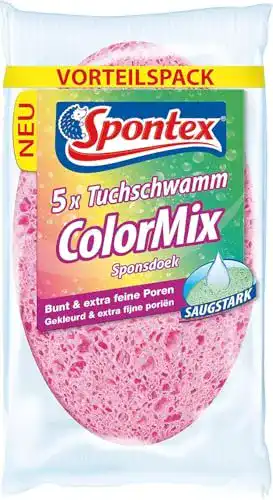 Spülschwamm Spontex Tuchschwamm Color Mix, 5er