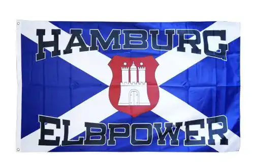 HSV-Fahne Flaggenfritze ® Fanflagge Hamburg Elbpower