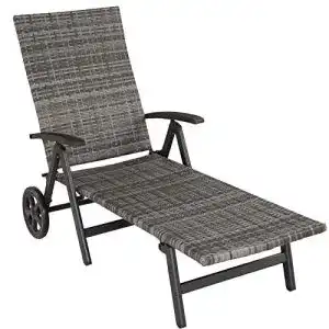 Aluminium-Sonnenliege TecTake 800722 Aluminium Poly Rattan
