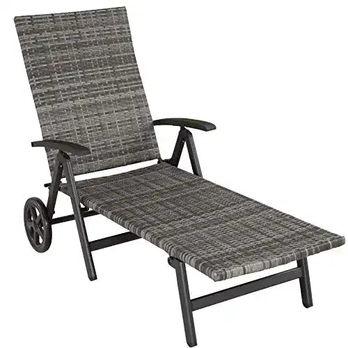 Aluminium-Sonnenliege TecTake 800722 Aluminium Poly Rattan