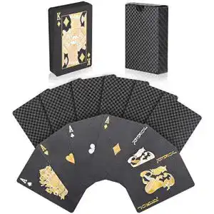Pokerkarten Joyoldelf Schwarze Spielkarten, Wasserfest