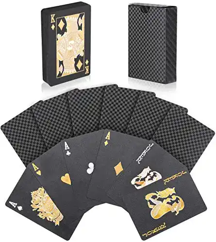 Pokerkarten Joyoldelf Schwarze Spielkarten, Wasserfest