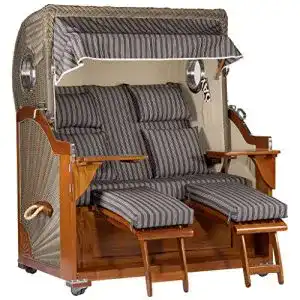 Strandkorb Luxus Mahagoni XXL Volllieger für 2 Personen
