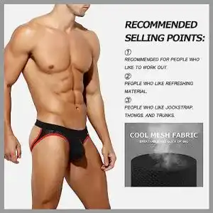 Herren-Tanga Arjen Kroos Jockstrap String Tanga, Schwarz, M