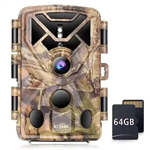Wildkamera-mit-App Aytarr 4K 24MP Wildkamera mit 64GB