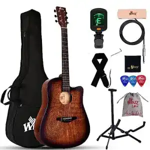 Anfänger-Gitarre Winzz Westerngitarre 4/4, 41 Zoll Braun