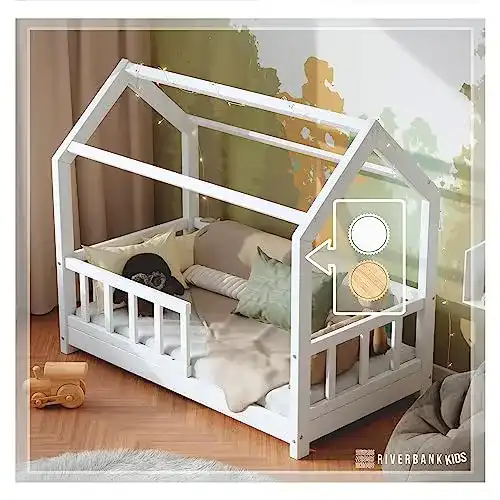 Hausbett RIVERBANK Kinderbett 70×140 mit Rausfallschutz