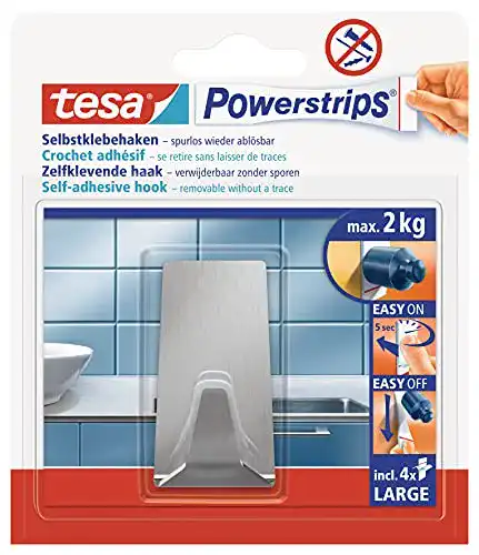Klebehaken tesa Powerstrips Haken, Large Metall eckig