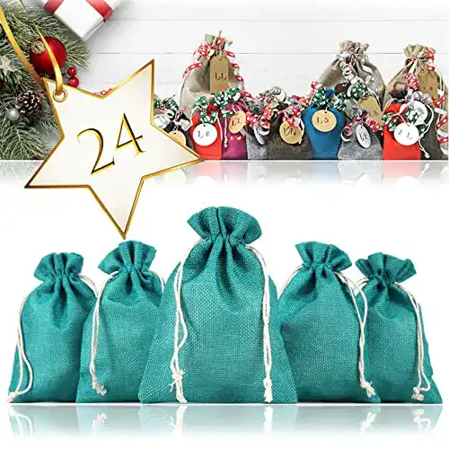 Säckchen Ganzoo 24er Set Jute für Adventskalender
