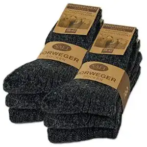 Wintersocke sockenkauf24 6 Paar Norweger Socken mit Wolle