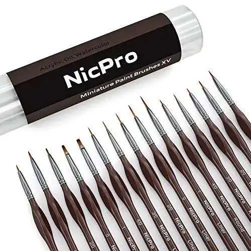 Modellbau-Pinsel Nicpro Feiner Detail Pinsel Set, 15 Stück