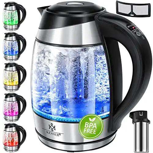 Wasserkocher mit Temperatureinstellung KESSER ® 1,8L Edelstahl