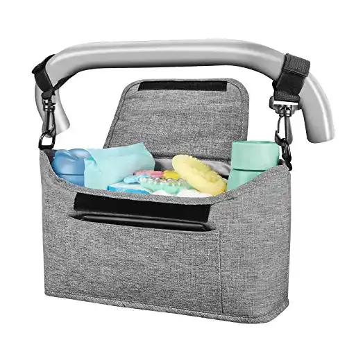 Kinderwagen-Organizer Yoofoss, 33x11x17cm, hellgrau