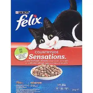 Felix-Trockenfutter Felix Meaty Sensations mit Rind, Huhn, 1 kg