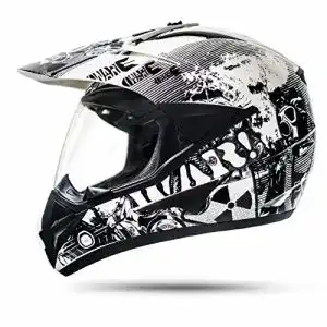 Motorradhelm ATO-Helme GS War Weiß Crosshelm mit Visier