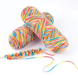 Regenbogen-Wolle QUACOWW 2 Rollen Acrylgarn Regenbogen